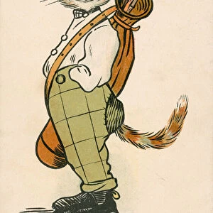Cat, Scottish golfing caddie (colour litho)
