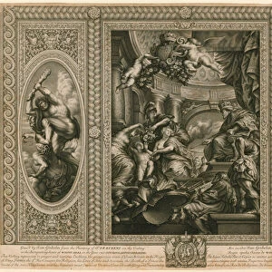 Ceiling of the Banqueting House in Whitehall (engraving)