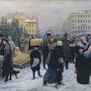 Christmas Fair (oil on canvas)