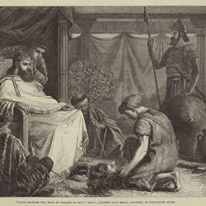 "David showing the Head of Goliath to Saul"(Royal Academy Gold Medal Painting) (engraving)