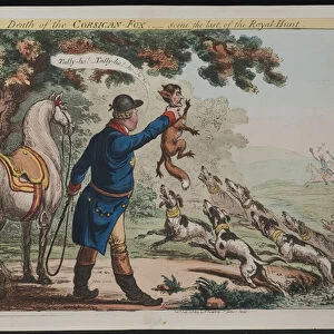 Death of a Corsican Fox - Scene the last of the Royal-Hunt, 1803 (coloured engraving)