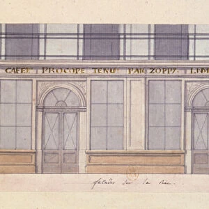 Design for the facade of the Cafe Procope, early 19th century