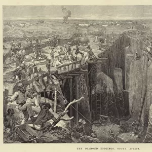 The Diamond Diggings, South Africa (engraving)