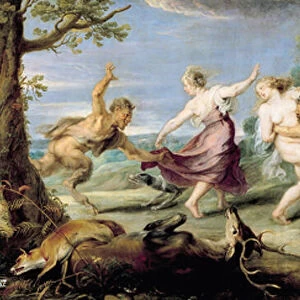 Diana and her Nymphs Surprised by Fauns, 1638-40 (oil on canvas)