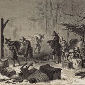 English Settlers in America (engraving)