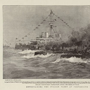 Entertaining the Italian Fleet at Portsmouth (litho)