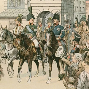 Entry of the allied monarchs in Paris in 1815 (colour litho)