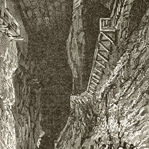 A European salt mine in the nineteenth century (litho)