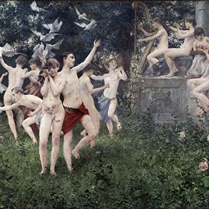Festival of Spring (Allegoric Scene) - Masek, Karel Vitezslav (1865-1927) - 1889 - Oil on canvas - National Gallery, Prague