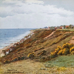 Frinton, Cliffs and Beach from E (colour litho)