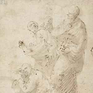 A group of figures, c. 1649 (pen and brown ink and brush
