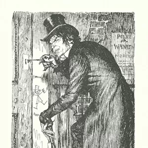 Illustration for R L Stevenson's The Strange Case of Dr Jekyll & Mr Hyde (litho)