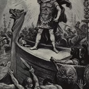 Julius Caesar invading Britain (photogravure)
