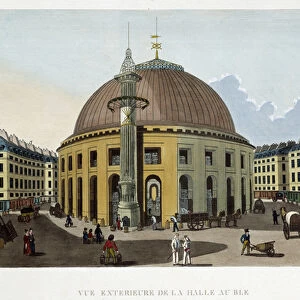 L exterieur de la Halle au ble - in "Vues de Paris"by Courvoisier