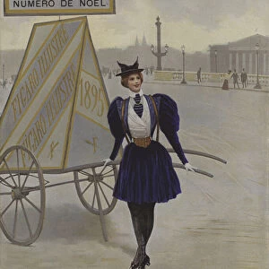La Reclame de l Avenir (Advertising of the Future). Cover illustration from Le Figaro Illustre, December 1895 (colour litho)