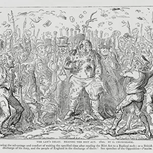 The Laws Delay. Reading the Riot Act, satire on Radicalism in British politics, 1820 (engraving)