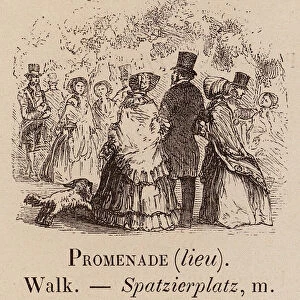 Le Vocabulaire Illustre: Promenade (lieu); Walk; Spatzierplatz (engraving)