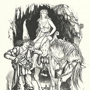 Limping-Fox Advises the Simpleton to Keep the Golden Girl Himself (engraving)