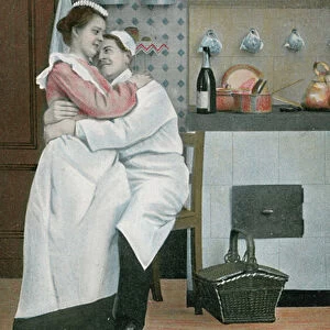 Love in the kitchen (colour litho)