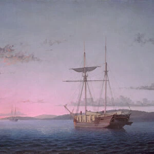 Lumber Schooners at Evening on Penobscot Bay, 1863 (oil on canvas)