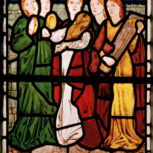 Maiden Musicians, from the Song Of Solomon, 1862 (stained glass)