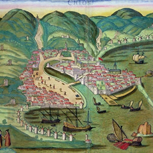 Map of Chios, from Civitates Orbis Terrarum by Georg Braun (1541-1622