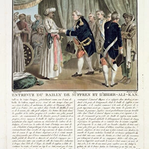Meeting of Pierre Andre de Suffren de Saint Tropez (1729-88) and Haider Ali (1728-82)