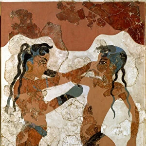 Minoan boys boxing. 16th century BC (fresco)