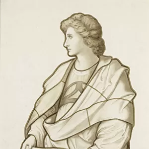 Muse of Literature -- Cartoon for Stained Glass, c. 1890 (w / c on paper)
