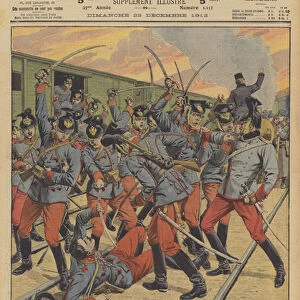 Mutiny of an Austrian Army cavalry regiment (colour litho)