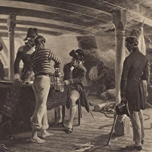Nelson at the Battle of Copenhagen (litho)