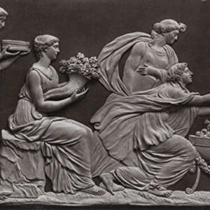 An Offering to Flora, Wedgwood jasperware bas-relief or tablet, possibly designed by John Bacon (autotype)