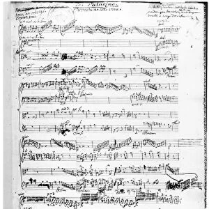 Opening page of the score of Les Paladins, opera by Rameau (pen & ink on paper)