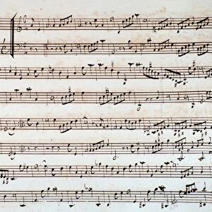Page of musical score of Castor et Pollux, lyric tragedy by Rameau (1737)