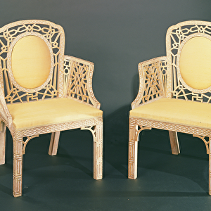 Pair of Chinese Chippendale chairs, c. 1770
