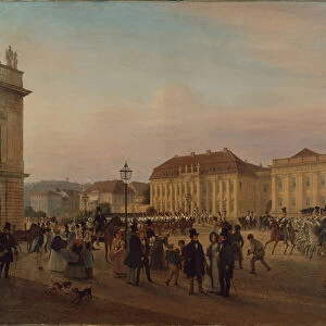 Parade before the royal palace, 1839 (oil on canvas)