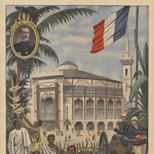 The Pavilion of Madagascar at the Exposition Universelle of 1900 in Paris (colour litho)