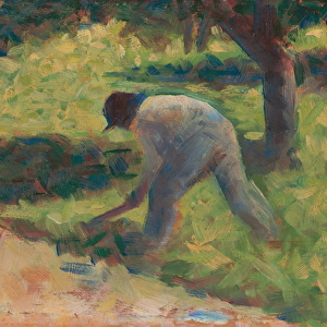 Peasant with a Hoe, c. 1882 (oil on wood)