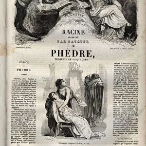 Phedre, by Jean Racine (1639-1699 - engraving in "Works of Jean Racine"