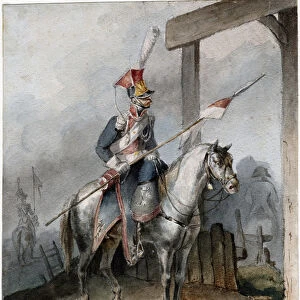 Polish chevauleger of the French Imperial Guard - Anonymous - ca 1808 - Watercolour