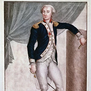 Portrait of Gilbert du Motier, Marquis de Lafayette (engraving, 19th century)
