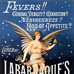 Poster advertising Labarraques Quinium, medicine with quinine for fevers