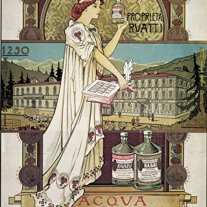 Poster advertising medicinal water from the Antica Fonte di Rabbi nel Trentino