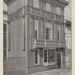 The Queen Anne House in the Rue des Nations, exhibited by Mr W H Lascelles (engraving)