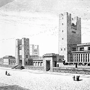 Reconstruction of the Temple of Solomon in Jerusalem, 1887 (litho)