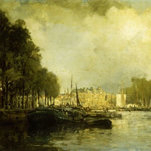 Rotterdam Harbour, 1895 (oil on canvas)