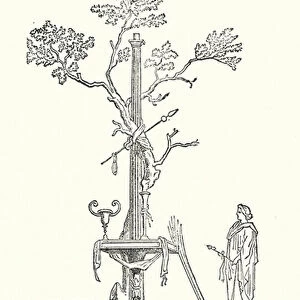 Sacrificial Table and Sacred Tree of Dionysus (engraving)