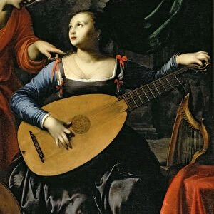 Saint Cecilia and the Angel (oil on canvas) (detail of 135313)