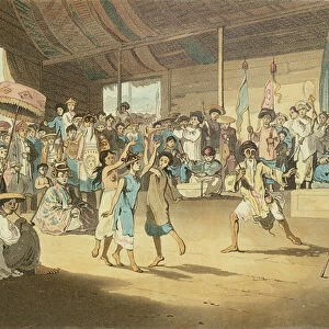 Scene in a Cochin-Chinese Opera, plate 13 from A Voyage to Cochinchina