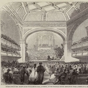 Soiree given to Mr Bright in the Philharmonic Hall, Liverpool, by the Financial Reform Association (engraving)